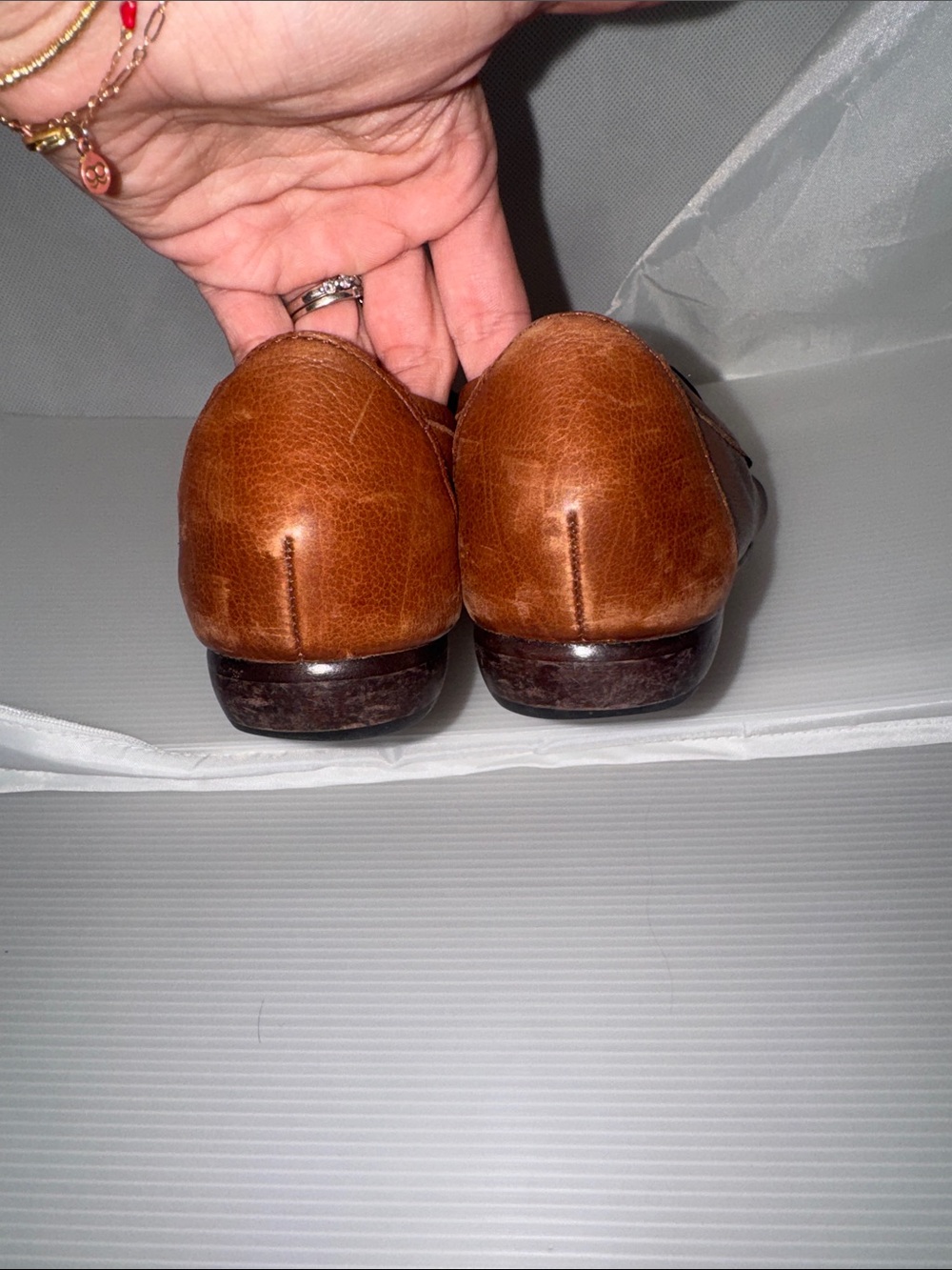 Vintage Cole Haan Women's Brown Leather Tassel Loafers - Picture 3 of 6